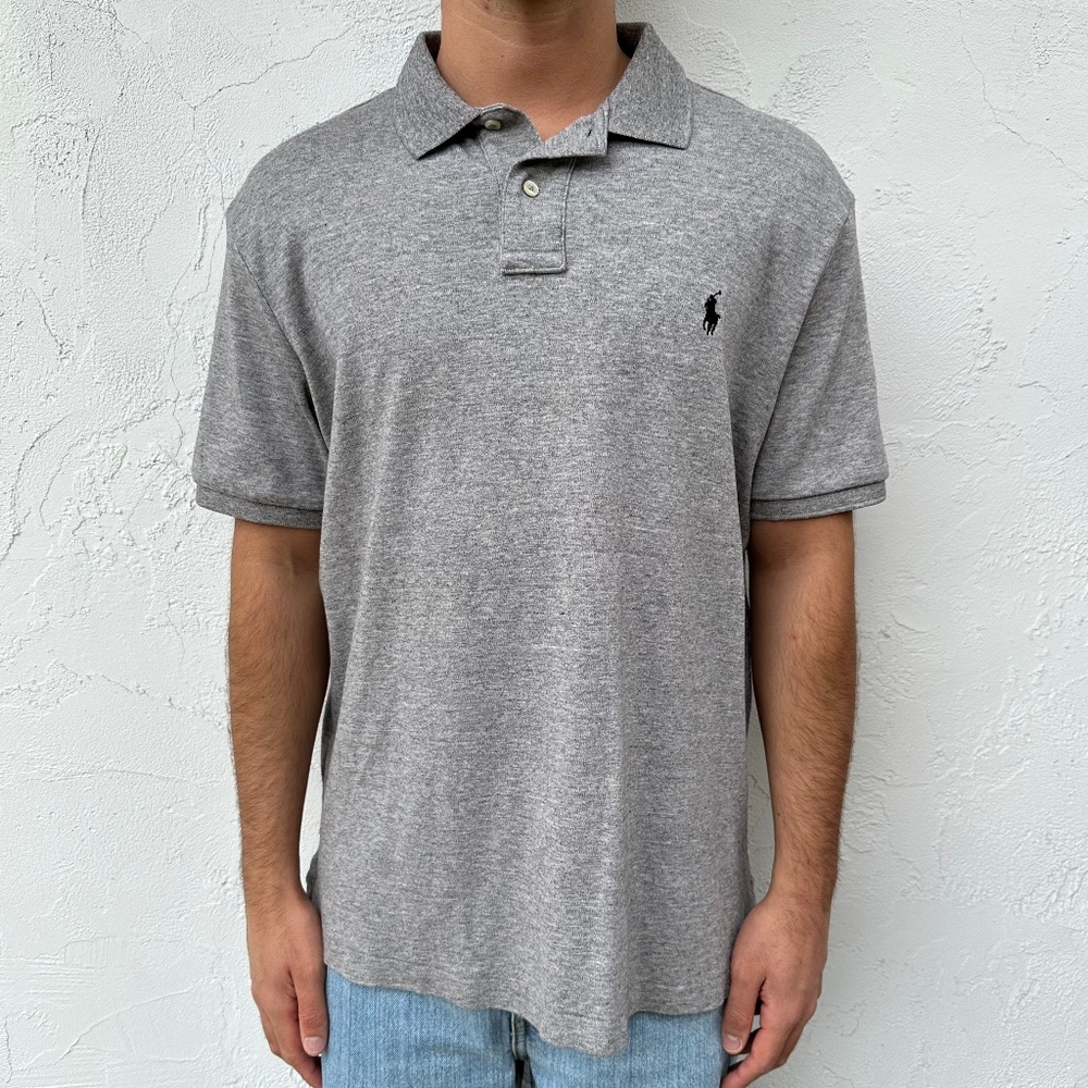 Men's Polo Ralph Lauren Grey Short Sleeve Polo Shirt Size XL